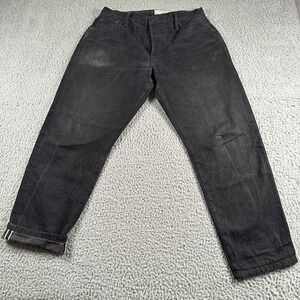 Rogue Territory RGT Jeans Mens 32 Black Standard Relaxed Taper Selvedge Japan